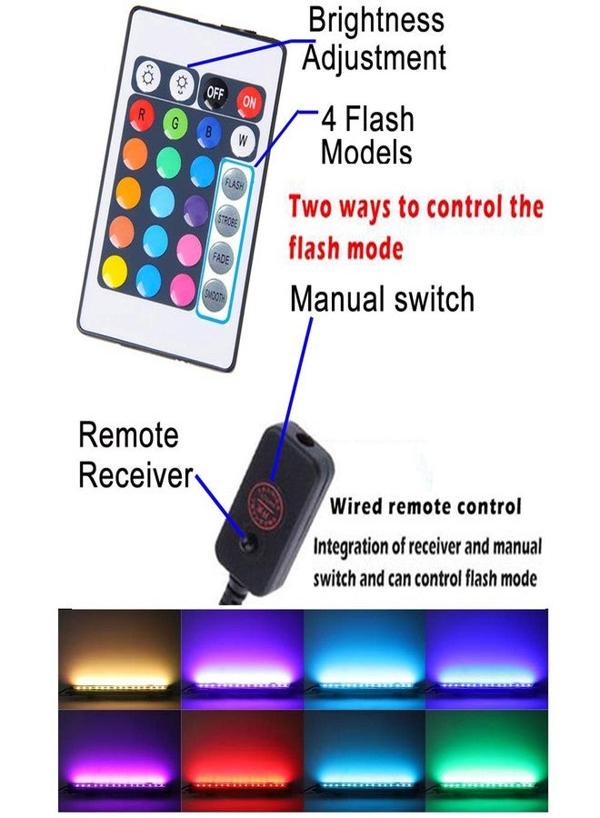مصباح جاك سوبر الهوائي لحوض السمك، مصباح LED RGB لحوض السمك بـ 16 لونًا و4 أوضاع، مع جهاز تحكم عن بعد، مصباح غاطس IP68 لحوض السلاحف، وسمك البيتا، والروبيان - Image 5